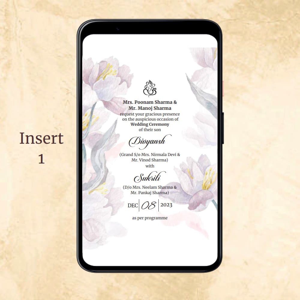 KL2127 Digital Wedding PDF Ecard - Kalash Cards