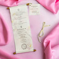 KL2127 Paper Scroll Wedding Card with Tag - Kalash Cards