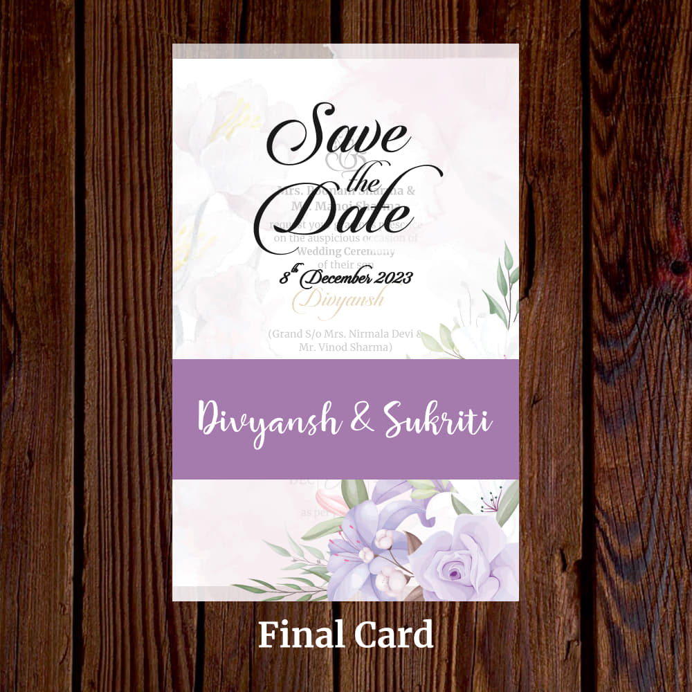 KL2127 Translucent Cover Luxury Wedding Card - Kalash Cards