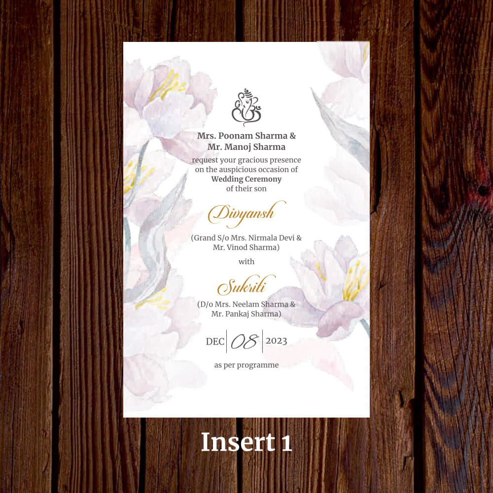 KL2127 Translucent Cover Luxury Wedding Card - Kalash Cards