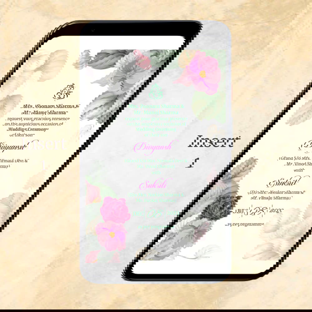 KL2128 Digital Wedding PDF Ecard - Kalash Cards