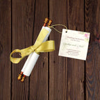 KL2128 Paper Scroll Wedding Card with Tag - Kalash Cards