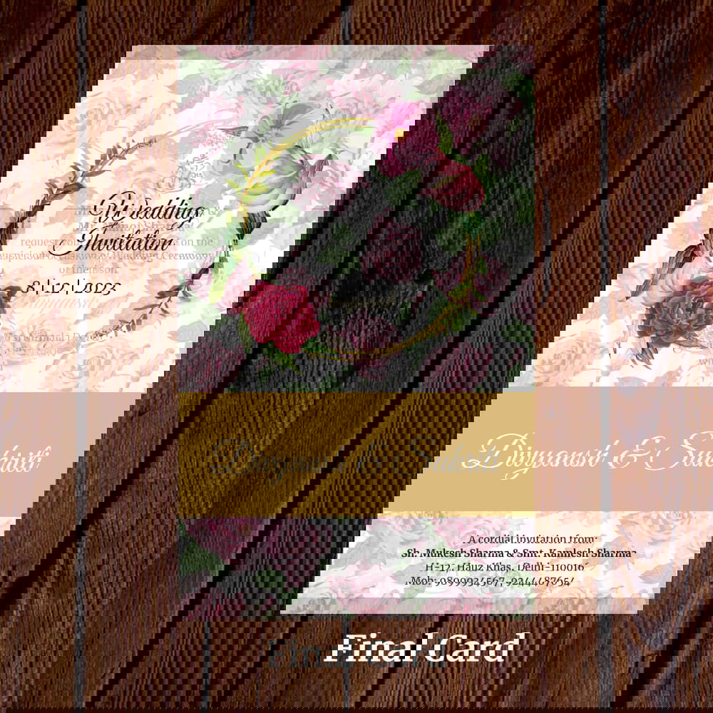 KL2128 Translucent Cover Luxury Wedding Card - Kalash Cards