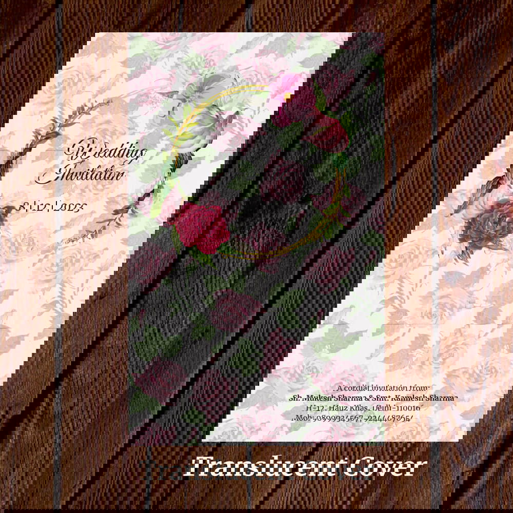 KL2128 Translucent Cover Luxury Wedding Card - Kalash Cards