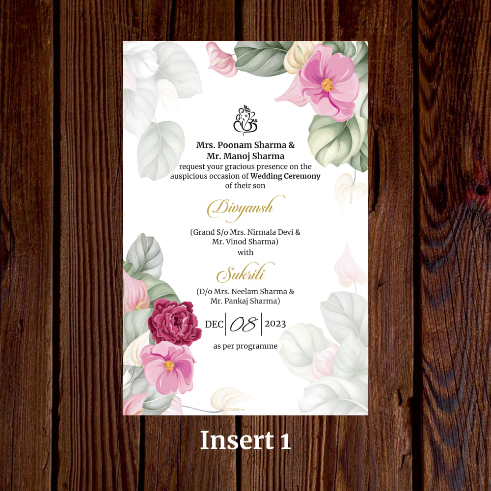 KL2128 Translucent Cover Luxury Wedding Card - Kalash Cards