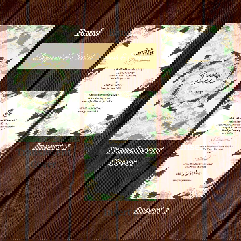 KL2129 Translucent Cover Luxury Wedding Card - Kalash Cards