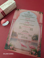 KL2147 Luxury Translucent Scroll Wedding Card with Matching Box Cover and Personalised Band-Kalash Cards