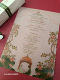 KL2149 Luxury Translucent Scroll Wedding Card with Matching Box Cover and Personalised Band-Kalash Cards