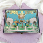 KL2163 Royal Peacock Design MDF Wedding Gift Box with Customisable 2 Gold Foil Printed Cards (2 Jars) - Kalash Cards