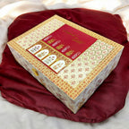 KL2165 Royal Booti Floral Design MDF Wedding Gift Box with Customisable Translucent Cover 2 Gold Foil Printed Cards (2 Jars) - Kalash Cards