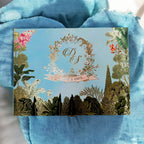 KL2169 Pichwai Theme MDF Wedding Gift Box with Customisable 2 Gold Foil Printed Cards (2 Jars) - Kalash Cards