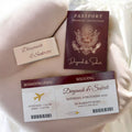 KL2180-1 Passport Wedding Card (1 Paper Passport, 1 Boarding Pass, 1 Band) - Kalash Cards
