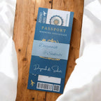 KL2181-2 Passport Wedding Card (1 Paper Passport, 1 Boarding Pass, 1 Band) - Kalash Cards