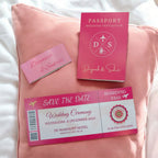 KL2182-1 Passport Wedding Card (1 Paper Passport, 1 Boarding Pass, 1 Band) - Kalash Cards