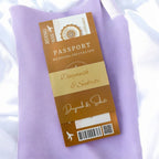 KL2182-2 Passport Wedding Card (1 Paper Passport, 1 Boarding Pass, 1 Band) - Kalash Cards