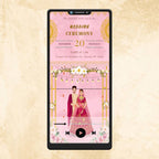 KL21 Floral Theme Premium Hindu Video Wedding Invitation-Kalash Cards