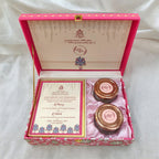 KL2209 Royal Flower Design MDF Wedding Gift Box with Customisable 2 Printed Cards (2 Jars) - Kalash Cards