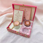 KL2209 Royal Flower Design MDF Wedding Gift Box with Customisable 2 Printed Cards (2 Jars) - Kalash Cards