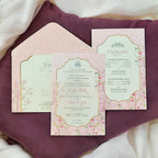 KL2213 Royal Floral Design Luxury Wedding Invitation Card with 2 Printed Cards and Matching Envelope - Kalash Cards