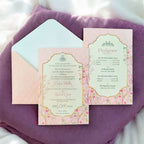 KL2213 Royal Floral Design Luxury Wedding Invitation Card with 2 Printed Cards and Matching Envelope - Kalash Cards