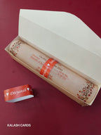 KL2231 Luxury Translucent Scroll Wedding Card with Matching Box Cover and Personalised Band-Kalash Cards