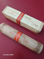 KL2231 Luxury Translucent Scroll Wedding Card with Matching Box Cover and Personalised Band-Kalash Cards