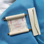 KL28 Satin Fabric Scroll Wedding Card with Box - Kalash Cards