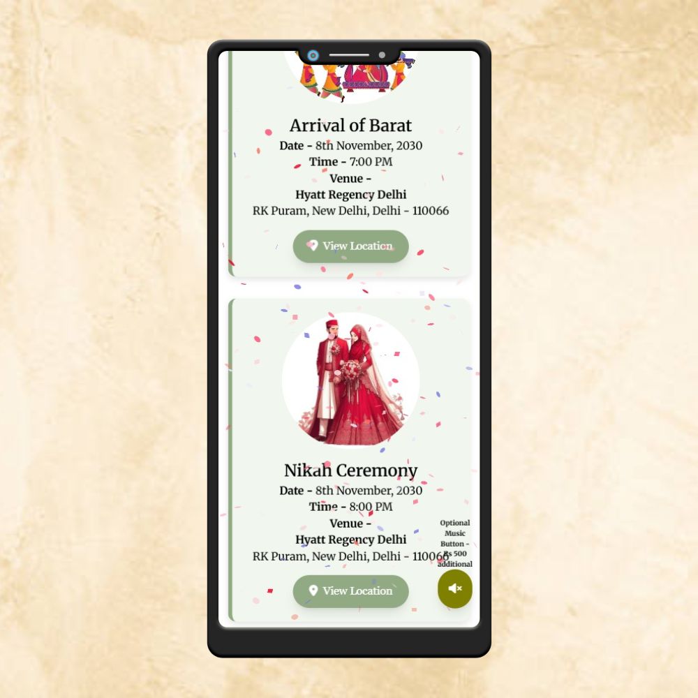 KL2 Muslim Wedding Website with Countdown, Couple Photo, Program Details, Venue Map & More-Kalash Cards