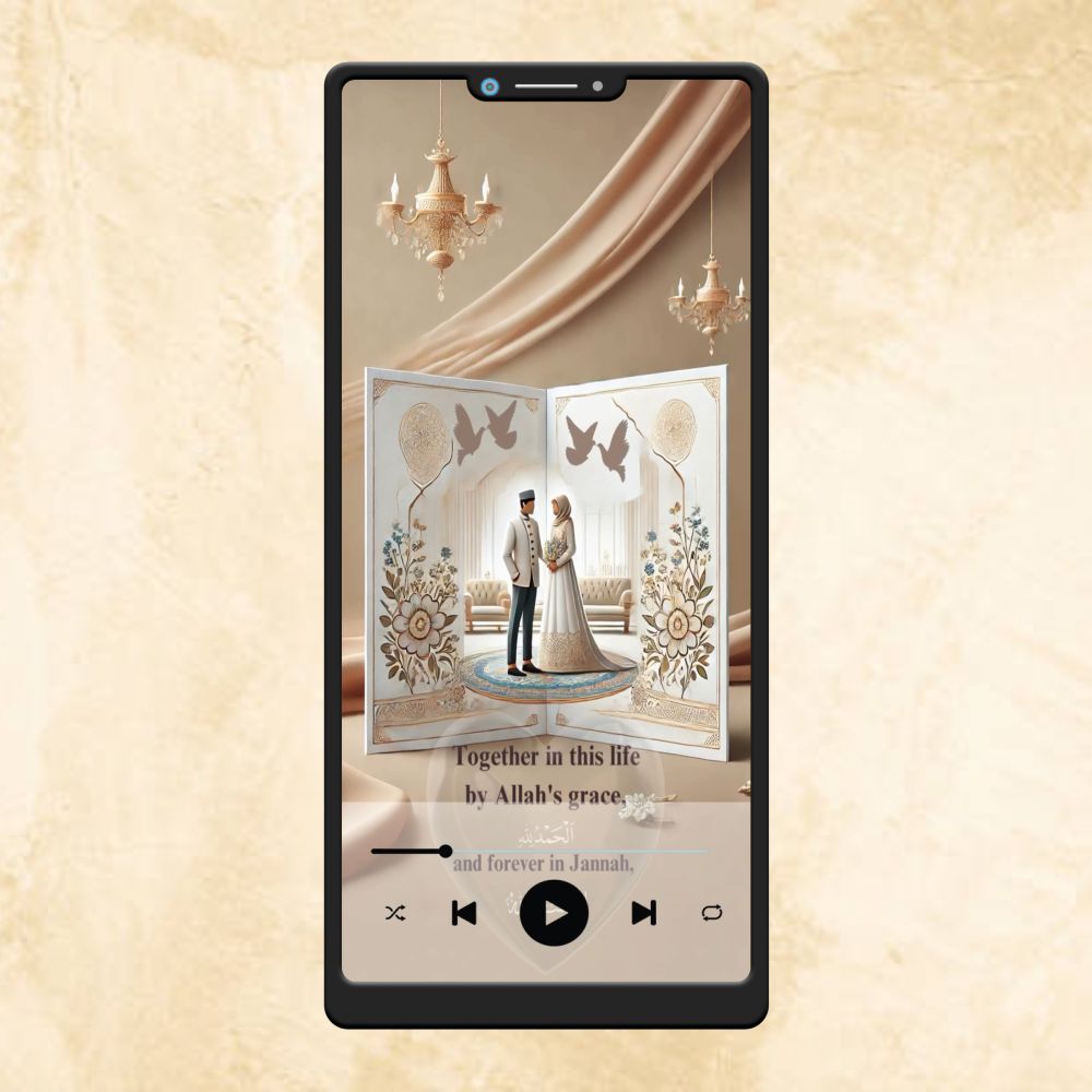 KL49 Traditional Theme Premium Muslim Video Wedding Invitation-Kalash Cards