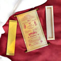 KL4 Satin Fabric Scroll Wedding Card with Box - Kalash Cards