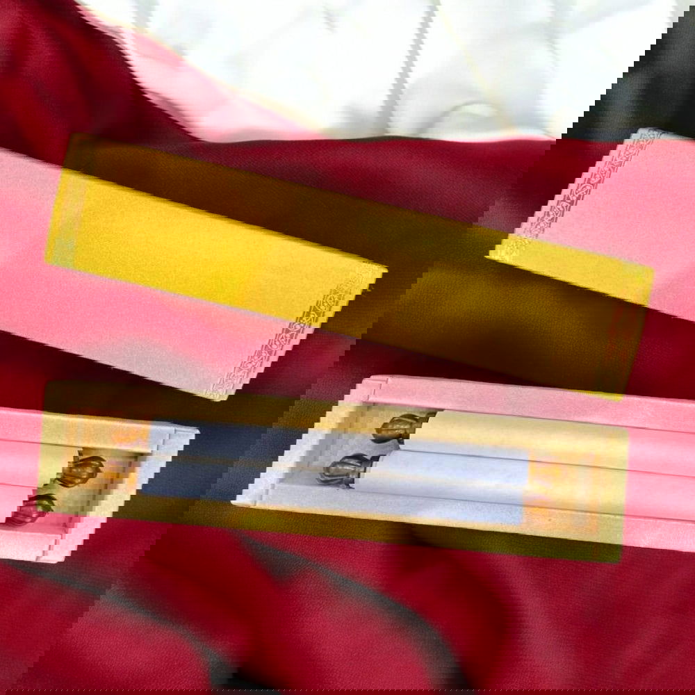 KL4 Satin Fabric Scroll Wedding Card with Box - Kalash Cards