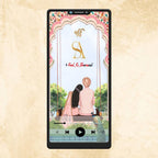 KL52 Floral Theme Premium Sikh Video Wedding Invitation-Kalash Cards