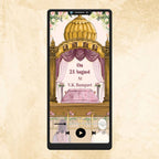 KL53 Floral Theme Premium Sikh Video Wedding Invitation-Kalash Cards