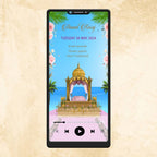 KL54 Floral Theme Premium Sikh Video Wedding Invitation-Kalash Cards