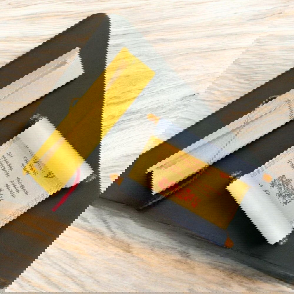 KL5 Satin Fabric Scroll Wedding Card with Box - Kalash Cards