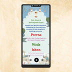 KL66Y Traditional Theme Premium Hindu Video Wedding Invitation-Kalash Cards