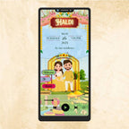 KL68Y Traditional Theme Premium Hindu Video Wedding Invitation-Kalash Cards