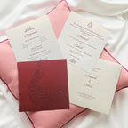 KL8001 Laser Cut Paper Wedding Card with 2 Page and 1 Envelope-Kalash Cards