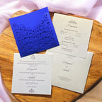 KL8002-2 Laser Cut Paper Wedding Card with 2 Card Inserts and 1 Envelope - Kalash Cards