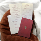 KL8003-1 Laser Cut Paper Wedding Card with 2 Card Inserts and 1 Envelope - Kalash Cards