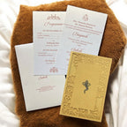 KL8003-3 Laser Cut Paper Wedding Card with 2 Card Inserts and 1 Envelope - Kalash Cards