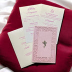 KL8003-4 Laser Cut Paper Wedding Card with 2 Card Inserts & 1 Envelope - Kalash Cards