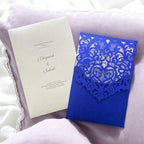 KL8004-2 Laser Cut Paper Wedding Card with 2 Card Inserts and 1 Envelope - Kalash Cards