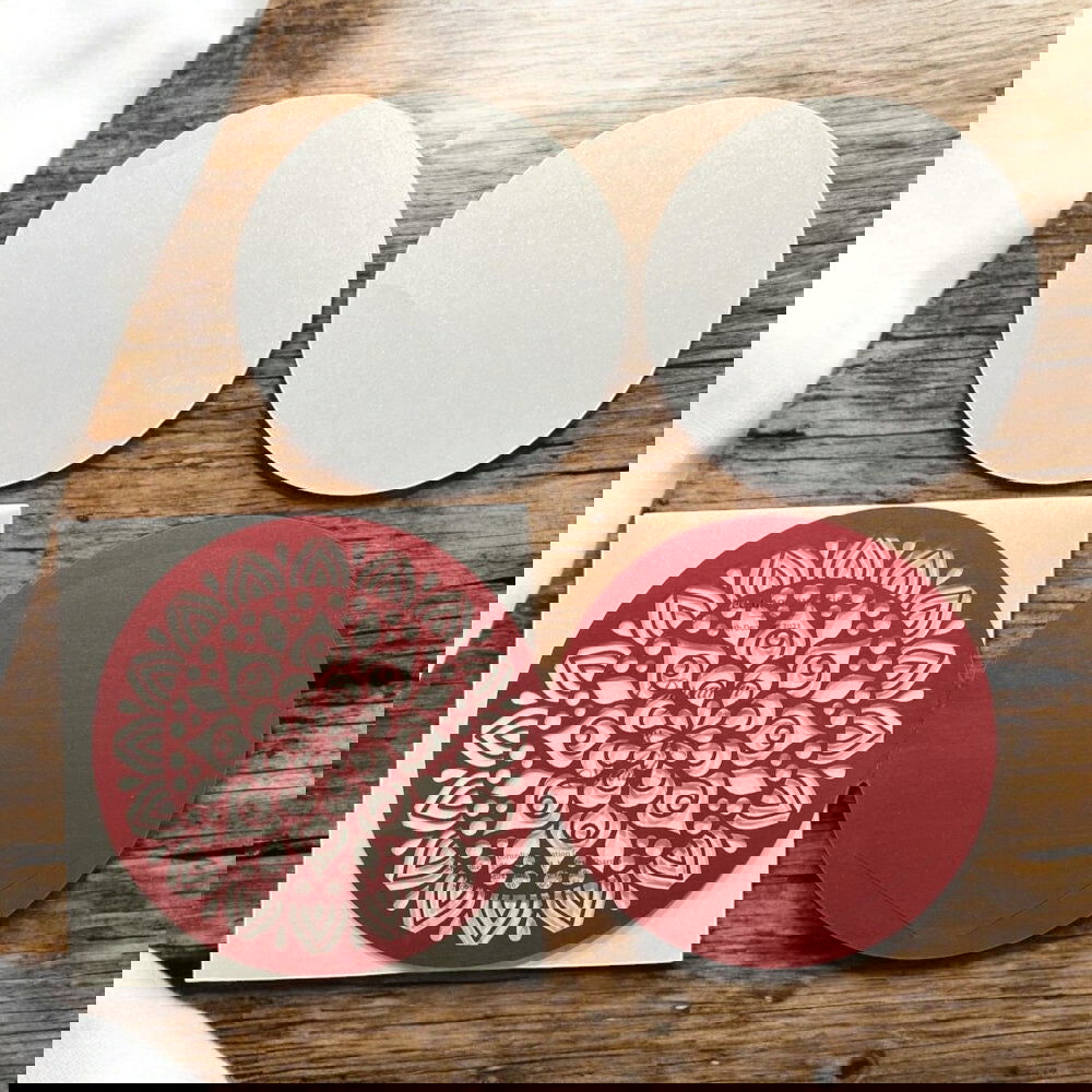 KL8006-1 Laser Cut Paper Wedding Card with 2 Card Inserts and 1 Envelope - Kalash Cards