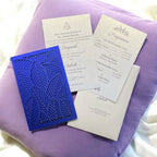 KL8007-2 Laser Cut Paper Wedding Card with 2 Card Inserts and 1 Envelope - Kalash Cards