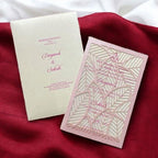KL8007-4 Laser Cut Paper Wedding Card with 2 Card Inserts and 1 Envelope - Kalash Cards