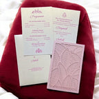 KL8007-4 Laser Cut Paper Wedding Card with 2 Card Inserts and 1 Envelope - Kalash Cards