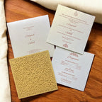 KL8012-3 Laser Cut Paper Wedding Card with 2 Card Inserts and 1 Envelope - Kalash Cards