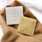 KL8016-3 Laser Cut Paper Wedding Card with 2 Card Inserts and 1 Envelope - Kalash Cards