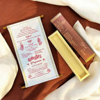 KL8 Satin Fabric Scroll Wedding Card with Box - Kalash Cards